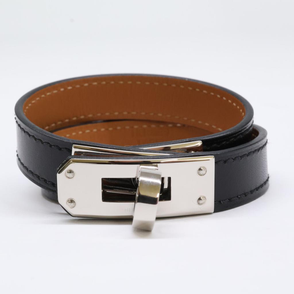 HERMES [Excellent Condition] Kelly Double Tour Z-stamped Box Calf/Swift Leather Bracelet T2 blackUsed