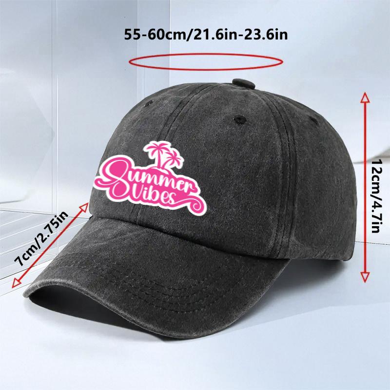 Summer Vibes Palm Tree Baseball Cap Unisex Casual Polyester Adjustable Outdoor Beach Vacation Hat