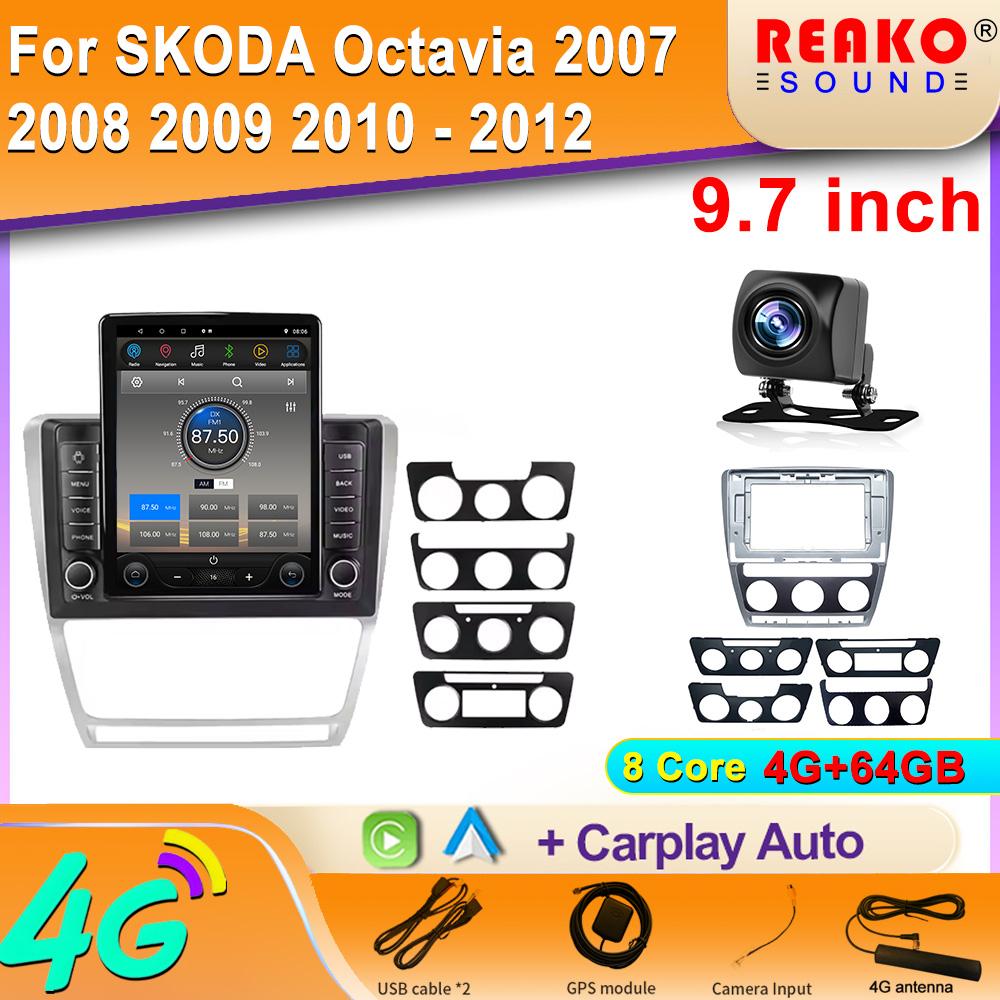 Kamera AHD 9,7" Android Dla SKODA Octavia 2007 2008 2009 2010 - 2012 Typ Tesla Radio Samochodowe Multimedialny Odtwarzacz Wideo Nawigacja GPS RDS