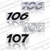 3D Metal Sticker For  106 107 Emblem Letters Badge Decoration Rear Trunk Stickers Car Styling Accessories