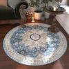 Stain-Resistant Persian Retro Round Carpet: Easy-Care, Non-Slip Crystal Velvet for Living Room.