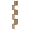 Creative Design Corner Shelf, Artistic Wall Mounted Decorative Storage Rack, Craft Oak 20x20x127.5 Cm Material