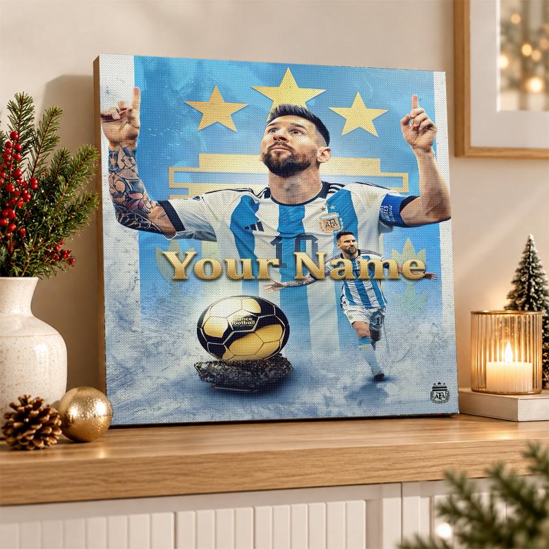 Lionel Messi Custom Name Text 5D Diamond Painting Kit DIY Full Drill Diamond Art Decoration