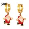 Oil Dropping Earrings 1 Pair Women Christmas Dripping Earrings, Santa Claus Xmas Daily Wear Tree Sleigh Dangle Earring, Lightweight Hypoallergenic