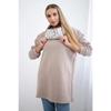 CHooded Sports Fleece Sweatshirt Casual Long-sleeved Offset Printed Coat Women's Plus-size Solid Color Coat