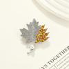 Pearl Alloy Maple Leaf Brooch Chic Pin Women Men Clothing Accessory Jewelry Suit Lapel Corsage  Year Gift