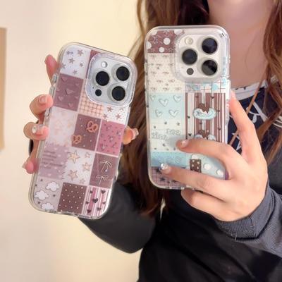 Adorable Cartoon Patchwork iPhone Case for Apple 13/14/15/16 Pro Max/17