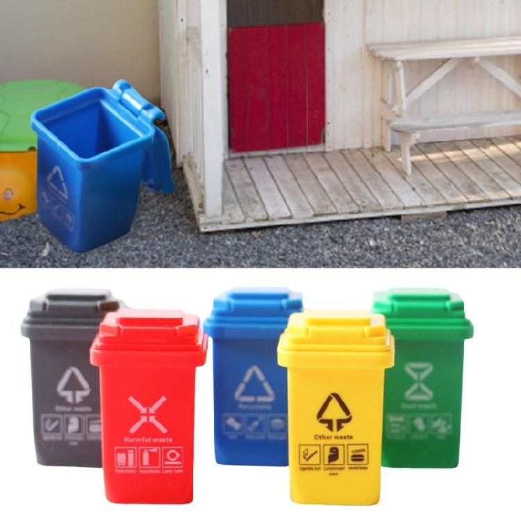 Tiny Plastic Wastebaskets for Model Home Decors 5pcs Mini Garbage Containers With Openable Cover