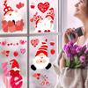 CCINEE Valentine's Day Window Cling,6 Sheet Heart Gnome Elf Window Sticker Decals for St. Valentine's Day Wedding Party Home Window Decoration Supply