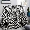 1Pc Illusory Graphics Print Flannel Blanket, High Quality Comfortable for All Seasons, Home Decor, Warmth and Comfort, Perfect for Christmas Gifts W26