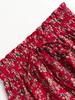 Women Floral  Skirts Solid Color Long Skirt A-line High Waisted  Long Skirt Pleated Skirt