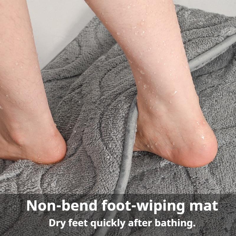 Comfortable Cotton Velvet Jacquard Bathroom Doormats Floor Mats for Entrance Doors, Dirt-resistant Bathroom, Water-absorbing and Non-slip Floor Mats