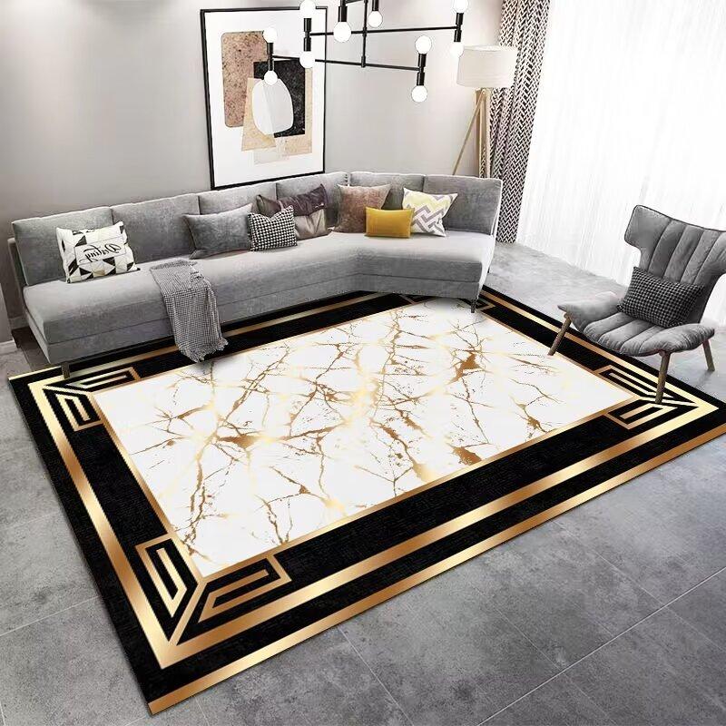 

Nordic Luxury Gold Geometric Rugs for Living Room Large Bedroom Carpet Non Slip Lounge Rug Home Decor 60*90cm