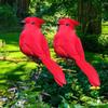 10 Pieces Artificial Red Simulated Foam Birds for Lawn, Garden, Outdoor Decoration, Each with Clip, Suitable for Garden Flower Arrangements,