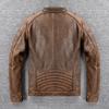 Vintage Yellow Brown Genuine Leather Jacket Men Natural Cow Leather Jackets Slim Fit Man Coat Autumn Clothing