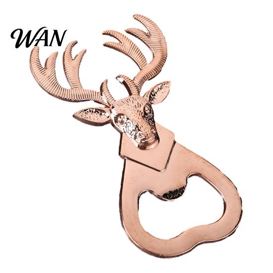 Deer Head Bottle Opener Opener, Creative Beer with Puns "One Outdoor Camping You" Meaning, Zinc Alloy Wedding Favor Gift for Groomsmen 3D