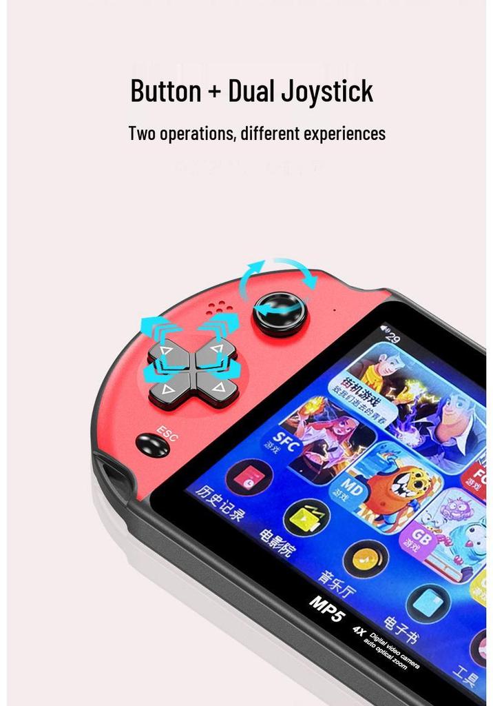 Handheld Retro FC Game Console with HD Screen - Two-Player, Rechargeable Classic Mario for Kids