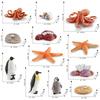 Realistic Ocean Animal Growth Cycle Model Set Featuring Octopus Penguin And Starfish