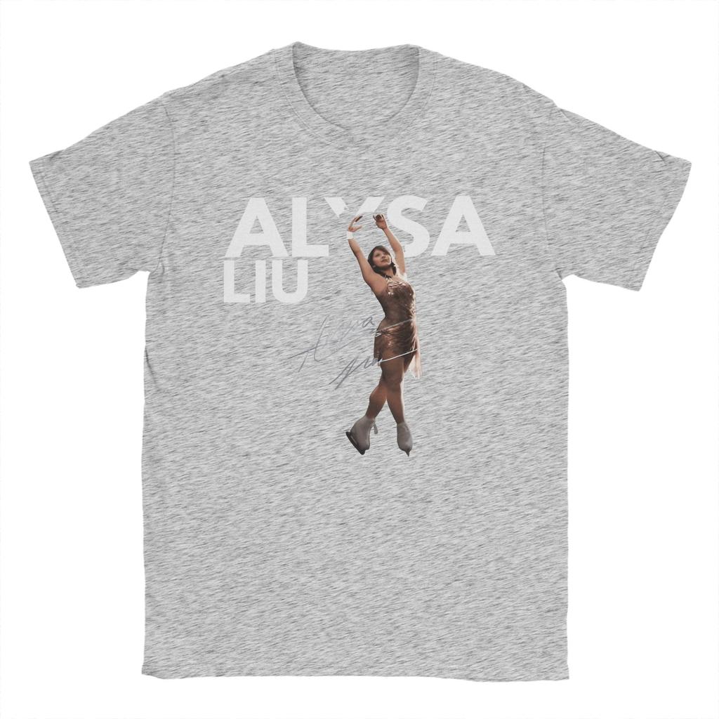 Vintage Alysa Liu Usa Skating TShirts for Unisex Crewneck Cotton T Shirts Short Sleeve Tee Shirt Gift Idea Clothes