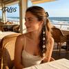 Haaranhänger für tropische Partys Muscheln Zöpfe und Dreadlocks, Boho Strand Accessoires Meeresinspirierter Schmuck Feiertage Damen Mädchen, Dekorative Zöpfe