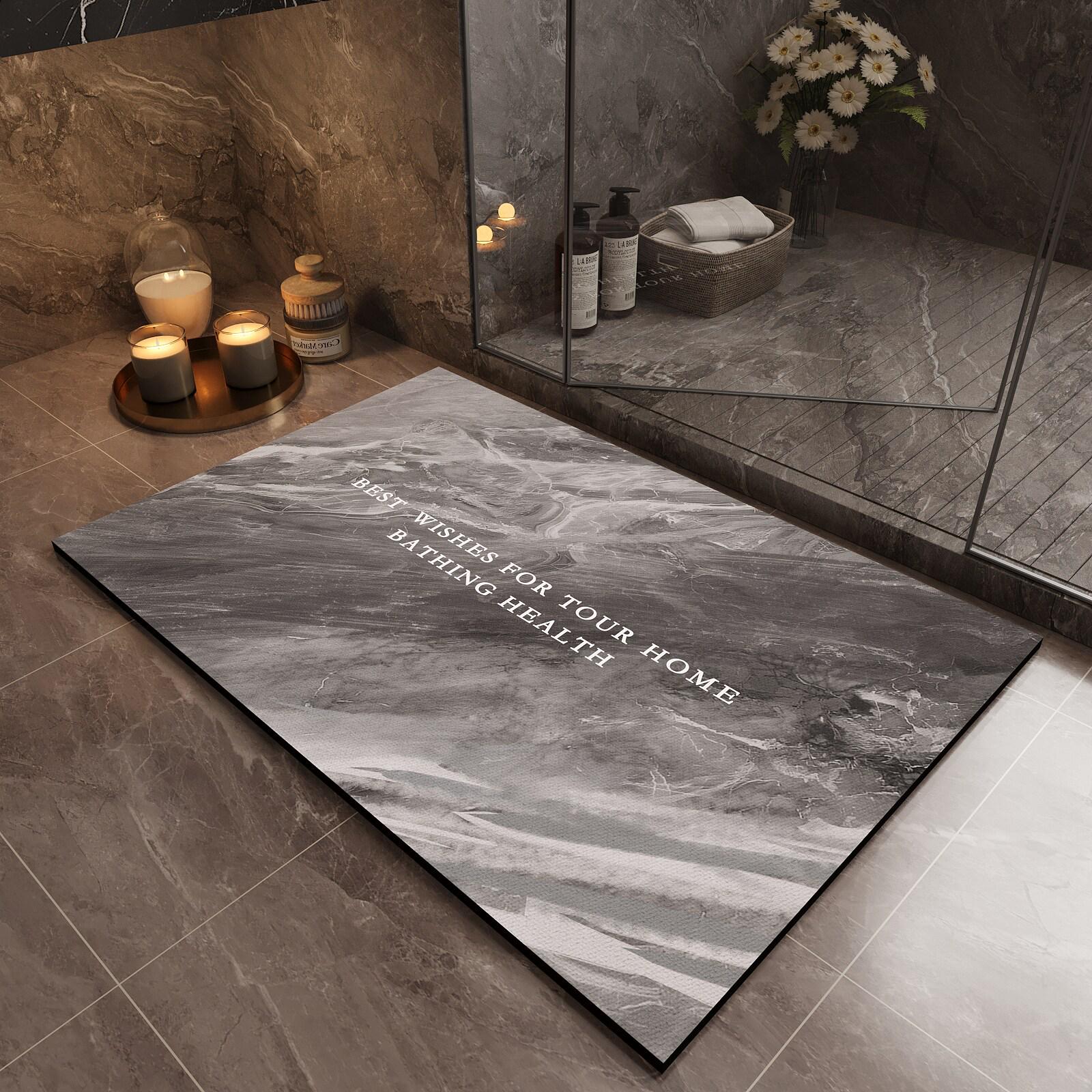 Diatomaceous Earth Non-Slip Water-Absorbent Bath Mat - Dirt-Resistant, Easy-Care, Luxury Floor Mat 40*60cm (Economy Diatomaceous Earth)