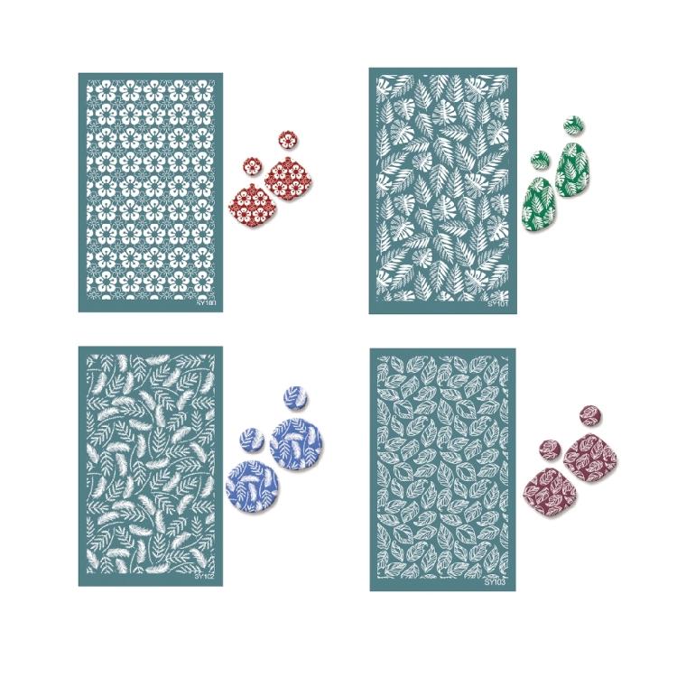 Reusable Silkscreen Stencils Working Clay Earrings Silk Screen Stencils for Clay