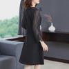 [Clearance] Elegant Spring Dress with Slim Waist, Beaded Polka Dot Long Sleeves - Plus Size