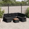 VidaXL Garden Lounge Set with Cushions 8 Pcs, Patio Sofas, Patio Furniture Set, Outdoor Furniture, Black 3224676