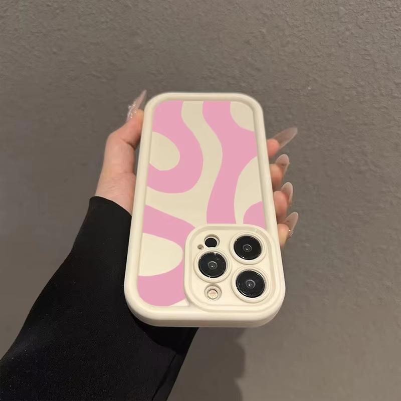 Wave Pink Ripple Silicone Phone Case For Samsung Galaxy S26 S25 Ultra S24 FE S23 S22 S21 S20 Plus A15 A16 A35 A55 A54 Soft Cover