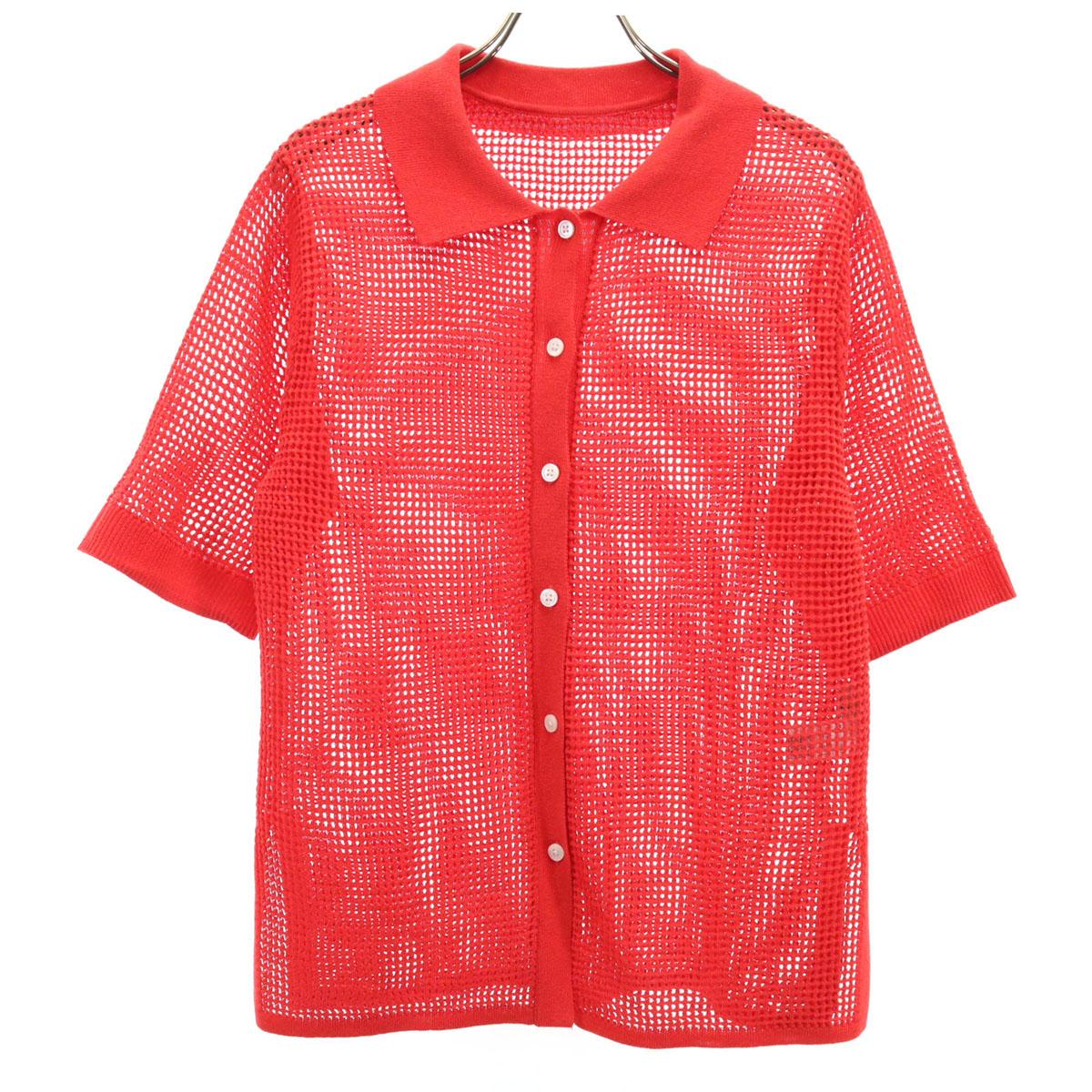 

зеленый ярлык расслабляющий Кардиган сетчатый с коротким рукавом Красный United arrows Женский Б/у