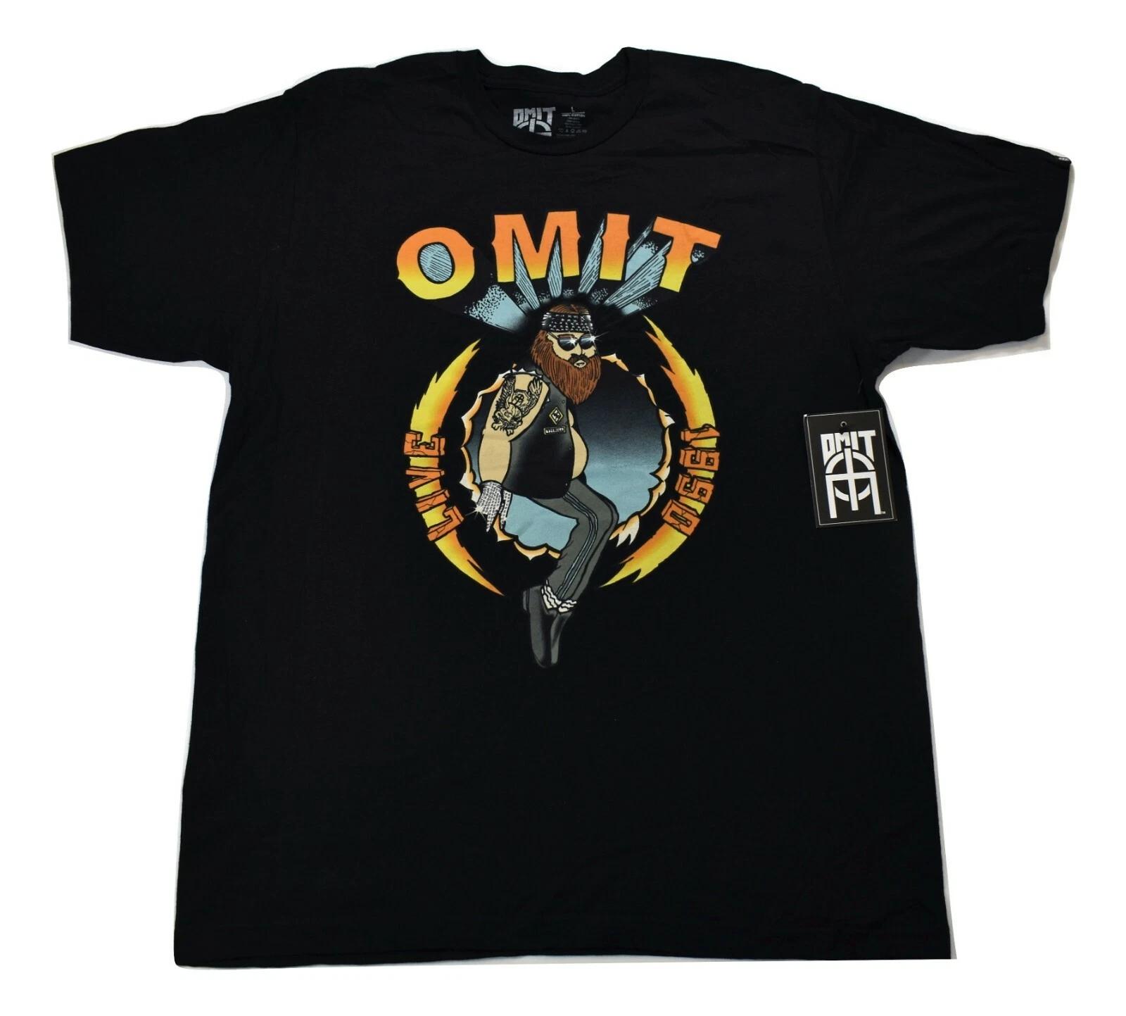 Omit Mens Black Heehee Live 1990 Tee Shirt New L S