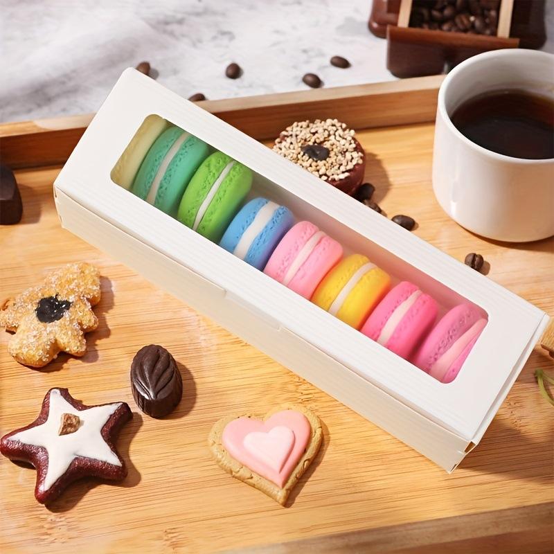 5/10 Peças Caixa de Papel Kraft para Macaron Bolo Biscoitos Embalagens para Bolos da Lua Caixas de Embalagem Casamento Aniversário Lembrancinhas Festival Pacote de Presente
