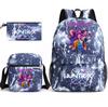 3Pcs/set Cartoon Printed Backpack with Shoulder Bag Pencil Case for Teenager Student Boy Girl School Bag Large Capacity Waterproof Bookbag Kid Gift