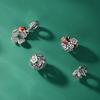 WOSTU 925 Sterling Silver Red Ladybug Charm Lucky Colver Beads Bee Pendant For Original Bracelet DIY Necklace Women Jewelry Make