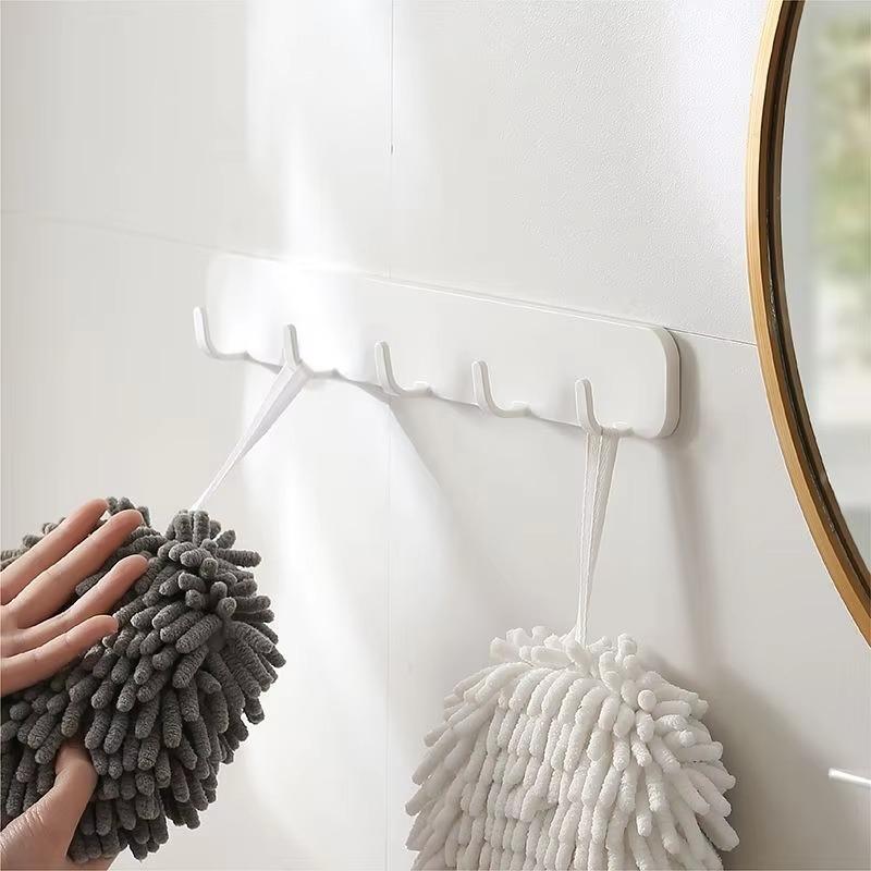 Perforation-free Wall Mount 5 Hook Hook Behind Door Strong Adhesive Kitchen Hook Bathroom Wall Hanger Coat Hook