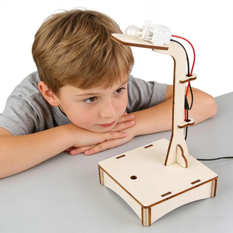 Hands On Physics Learning Set Wooden Assembly Voice Operated Desk Lamp For School And Home Encouraging Imagination