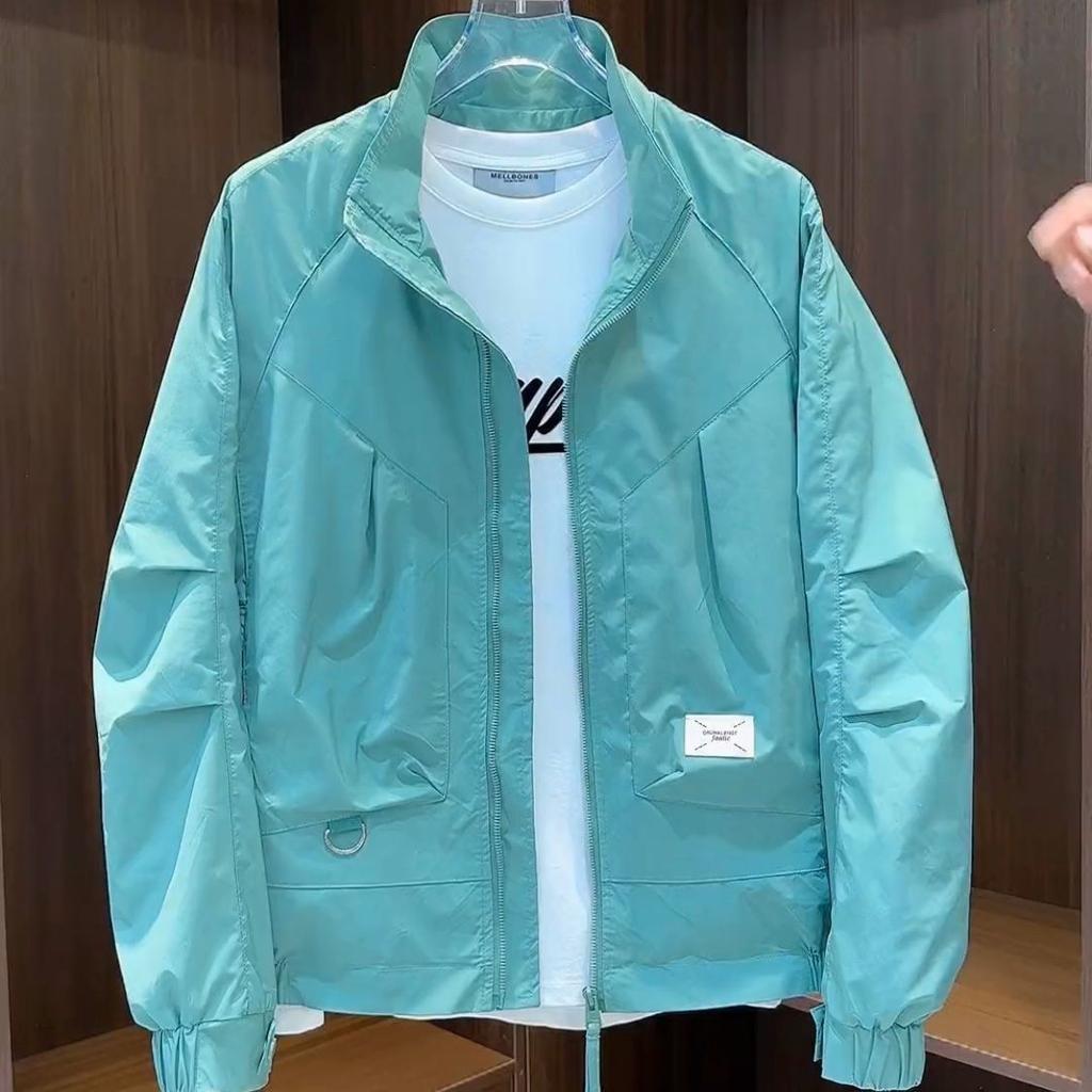 Herbst Herren Casual Sportlich Atmungsaktiv Outdoor Stehkragen Reguläre Jacke Lockeres Material