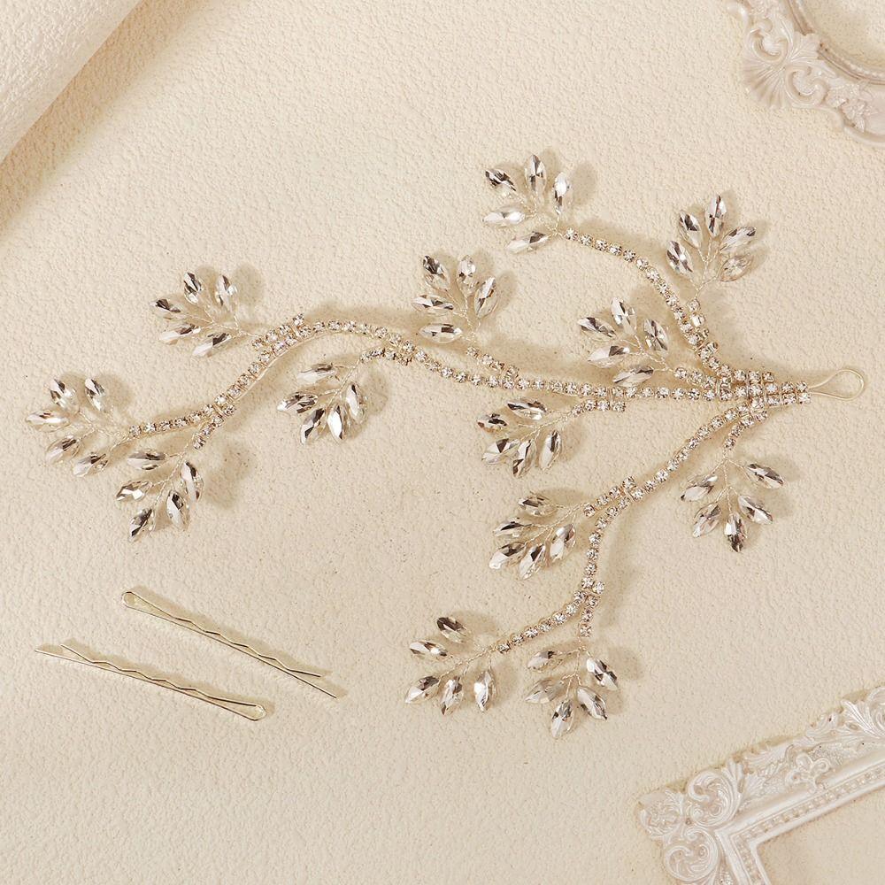 Crystal Bride Hairpin Branches Shape Wedding Headdress Fairy Bridal Hair Clip Hair Accessories