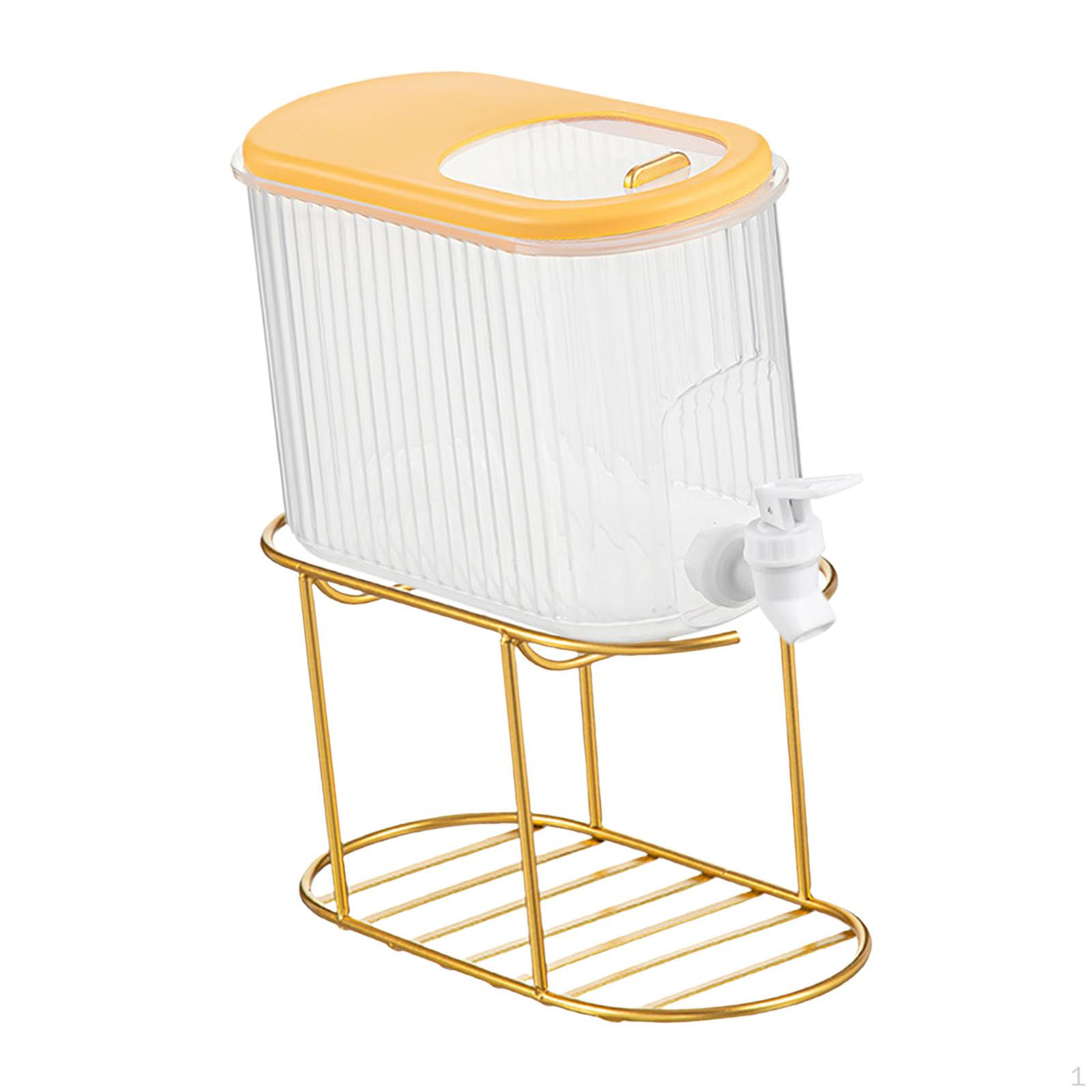 

Диспенсер для напитков со льдом 4 л, бутылка для лимонада, кувшин для смешанных напитков с железной рамой, холодный для жёлтый