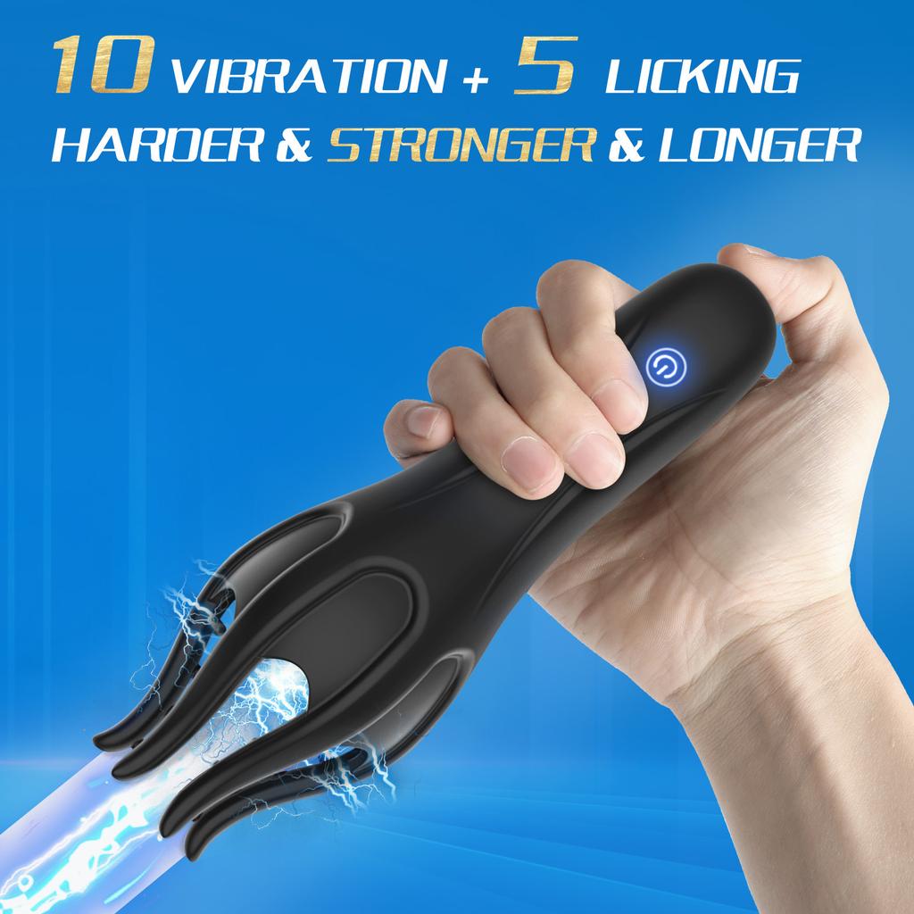 Glans Delay Trainer Vibrator Male Masturbator Tongue Licking Penis Massager Stimulator Exerciser Sex Toys For Men Adult Sex Shop