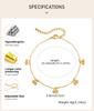 Dainty Cherry Anklet, 18K Gold PVD Stainless Steel, Waterproof Anti-Tarnish Charm Ankle Bracelet for Summer Foot Jewelry