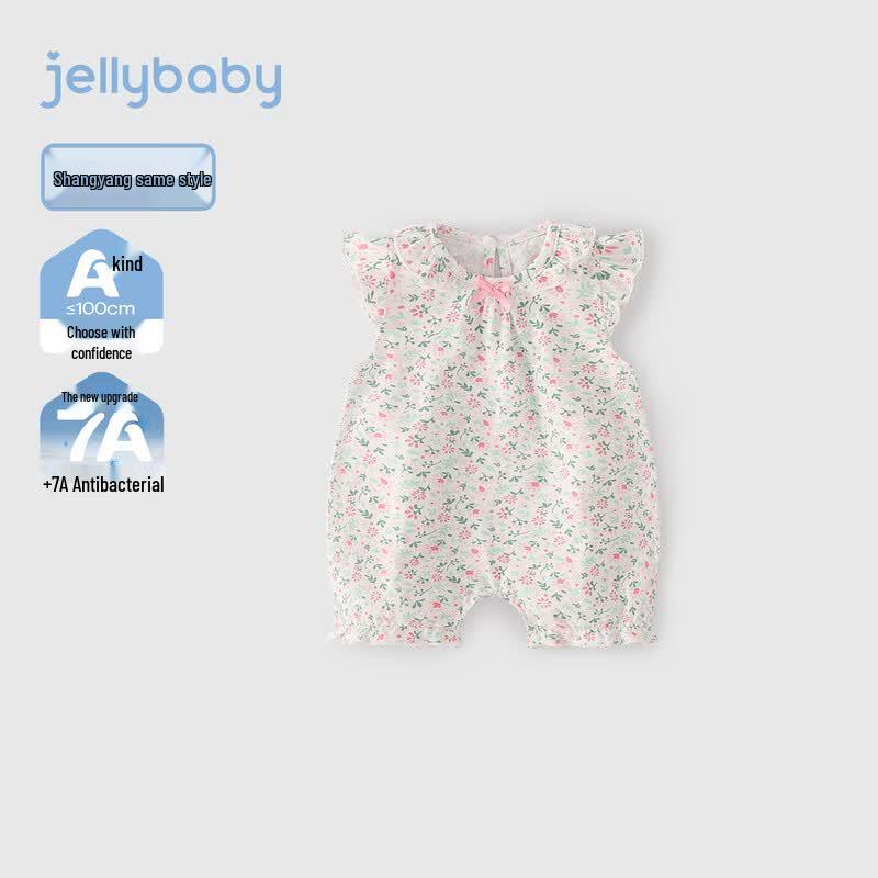 JELLYBABY French Floral Ruffle Sleeve Baby Girl Romper 66