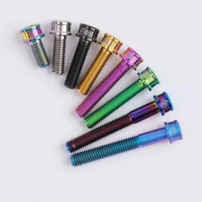 Colors M5 P0.8 X 10 12 14 16 18 20 25 30 35 Mm TC4 GR5 Titanium Alloy Cup Head Hex Allen Scoket Bolts Srew Bicyle Motocycle DIY