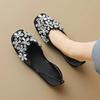 Mode Bling Bling Kristall Blomma Dekoration Flats Damskor Mode Fyrkantig Tå Ihåliga Casual Skor 43 Stor Storlek Märkesdesignerskor