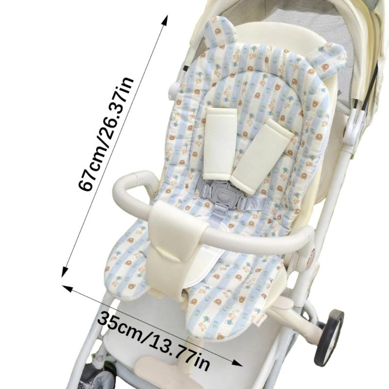 Machine Washable Strollers Seat Cushion Soft Comfortable Insert Pad for Infant Pushchairs Yearly Round Comfort