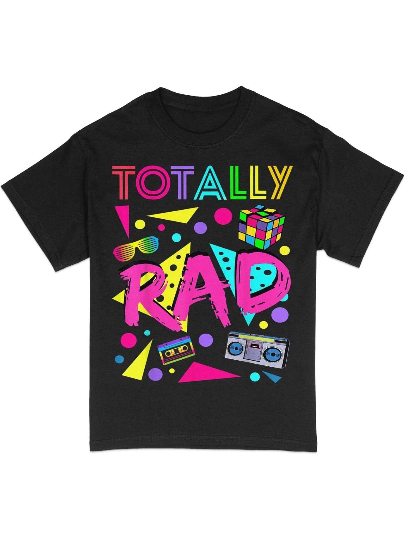Printed Design – No Texture__80S Vintage T-Shirt | Neon Retro Sound Pattern | Unisex 90S Vintage Top M