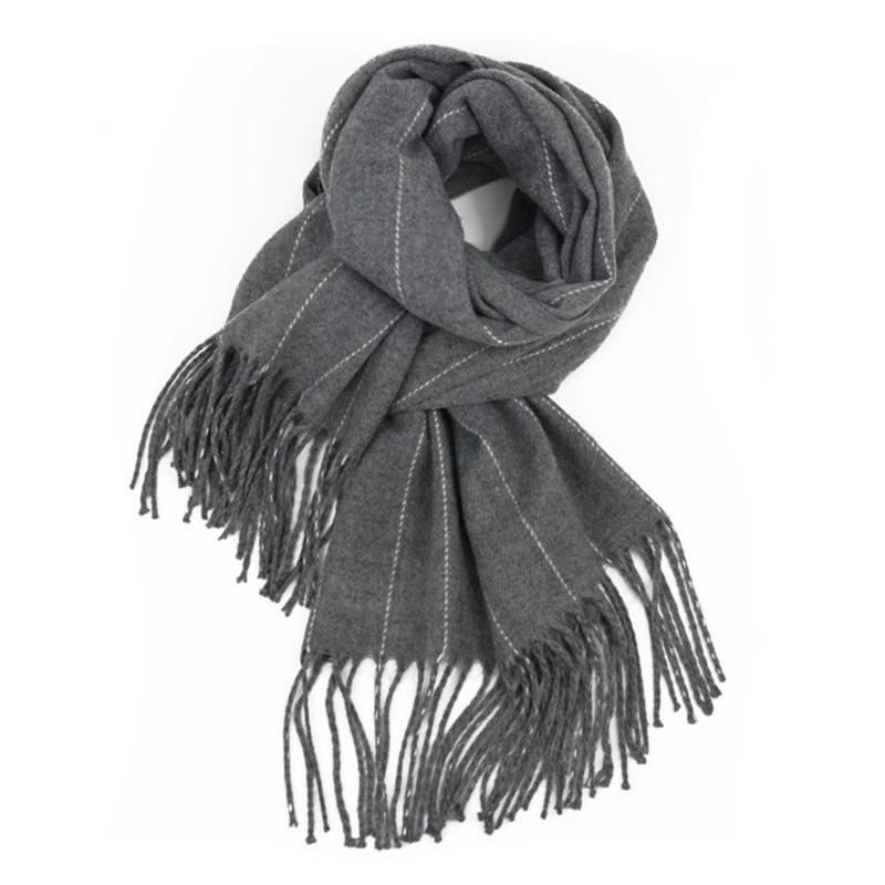 Scarf Korean Style Warm Tassel Striped Large Shawl Scarf for Men Winter New Autumn and Winter Woolen Scarf for Women