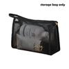Mesh Bag Cosmetic Makeup Zipper Black Pouch Travel Toiletry Storage Tools Beauty