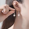 S925 Sterling Silver Baguette Pearl Dangle Earrings for Women - High-End Fashionable Water Drop Slimming Design (2026)