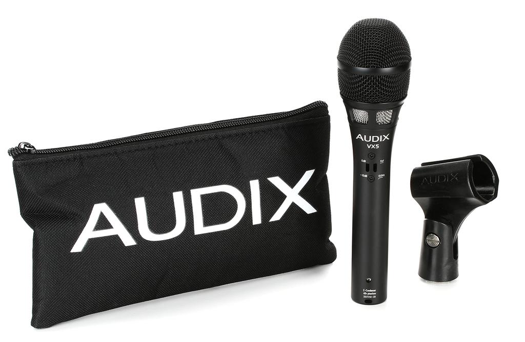 AUDIX VX5 Vocal Live Singing Recording Studio Recording Handheld Condenser Microphone Pad with Low Cut Switch Super Unidirectional Black